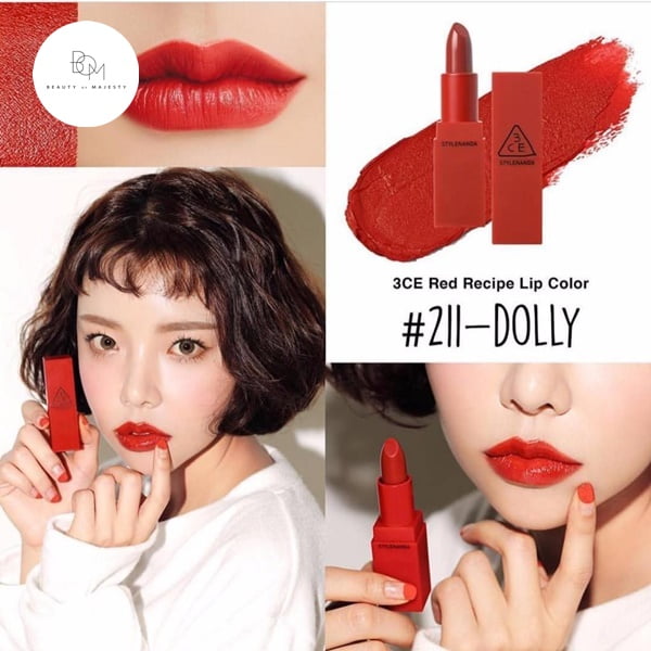 Son thỏi 3CE Red Recipe Lip Color 211 màu Dolly