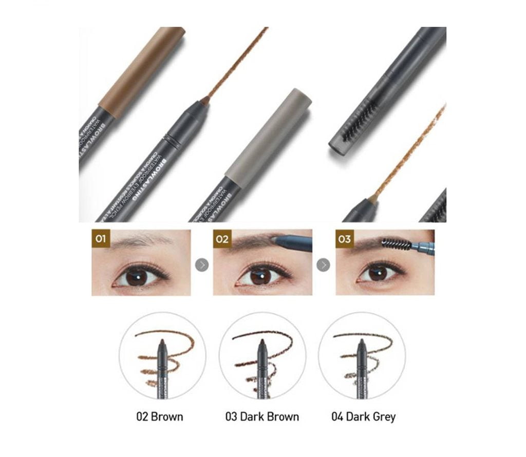 Chì kẻ lông mày The Face Shop Browlasting Waterproof Eyebrow Pencil có thiết kế nhỏ gọn, tiện lợi