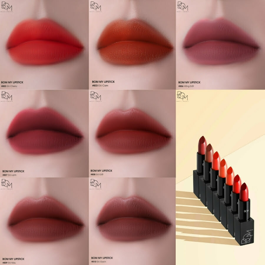 B.O.M My Lipstick có 10 màu