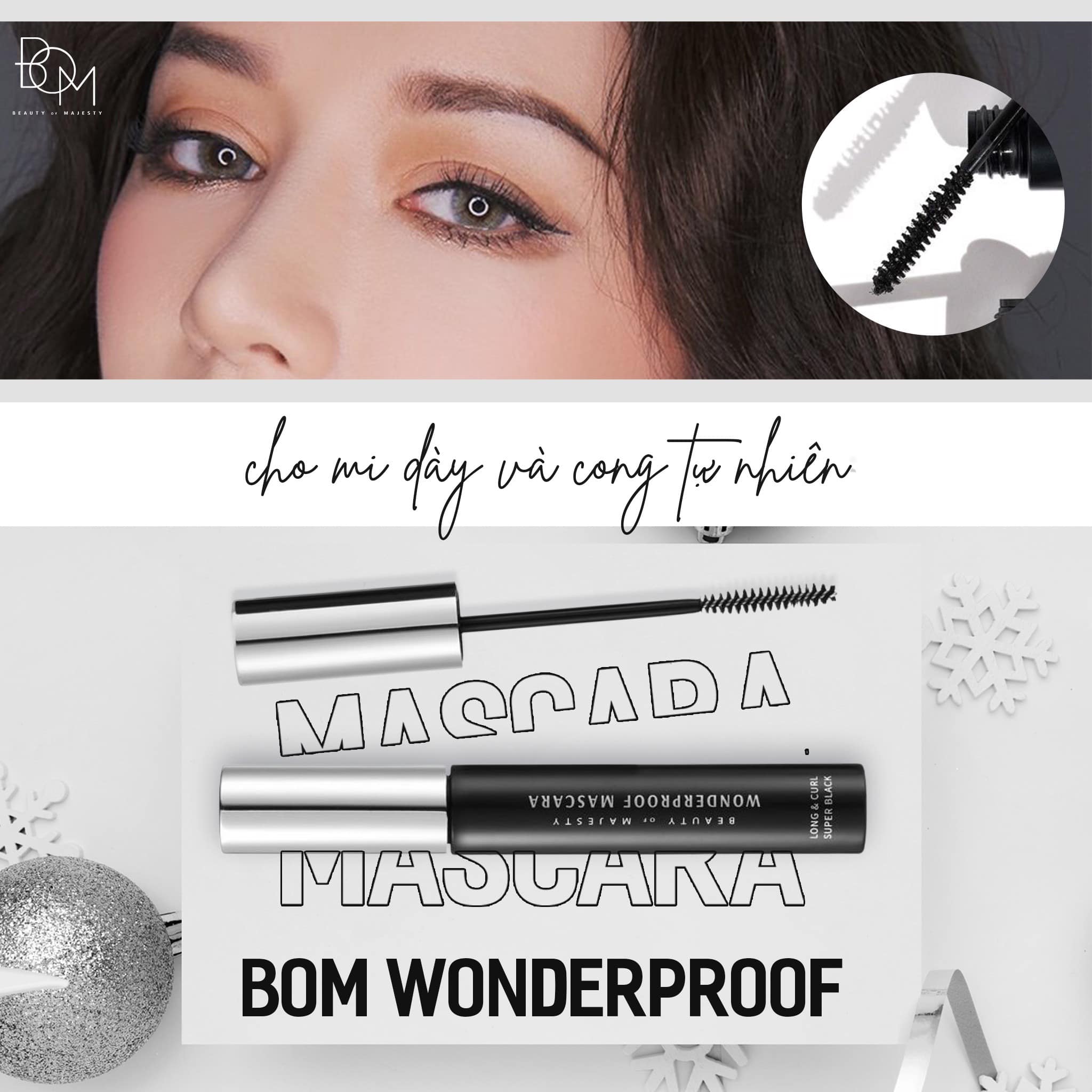 Review sơ lược về sản phẩm mascara làm cong mi tự nhiên - B.O.M Wonderproof Mascara Long & Curl