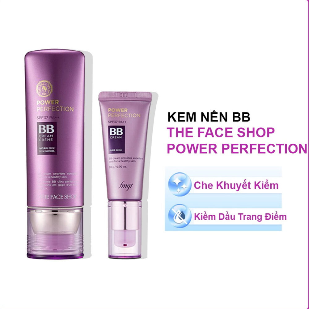 Kem nền Hàn Quốc có chỉ số chống nắng cao BB Cream The Face Shop Power Perfection SPF37