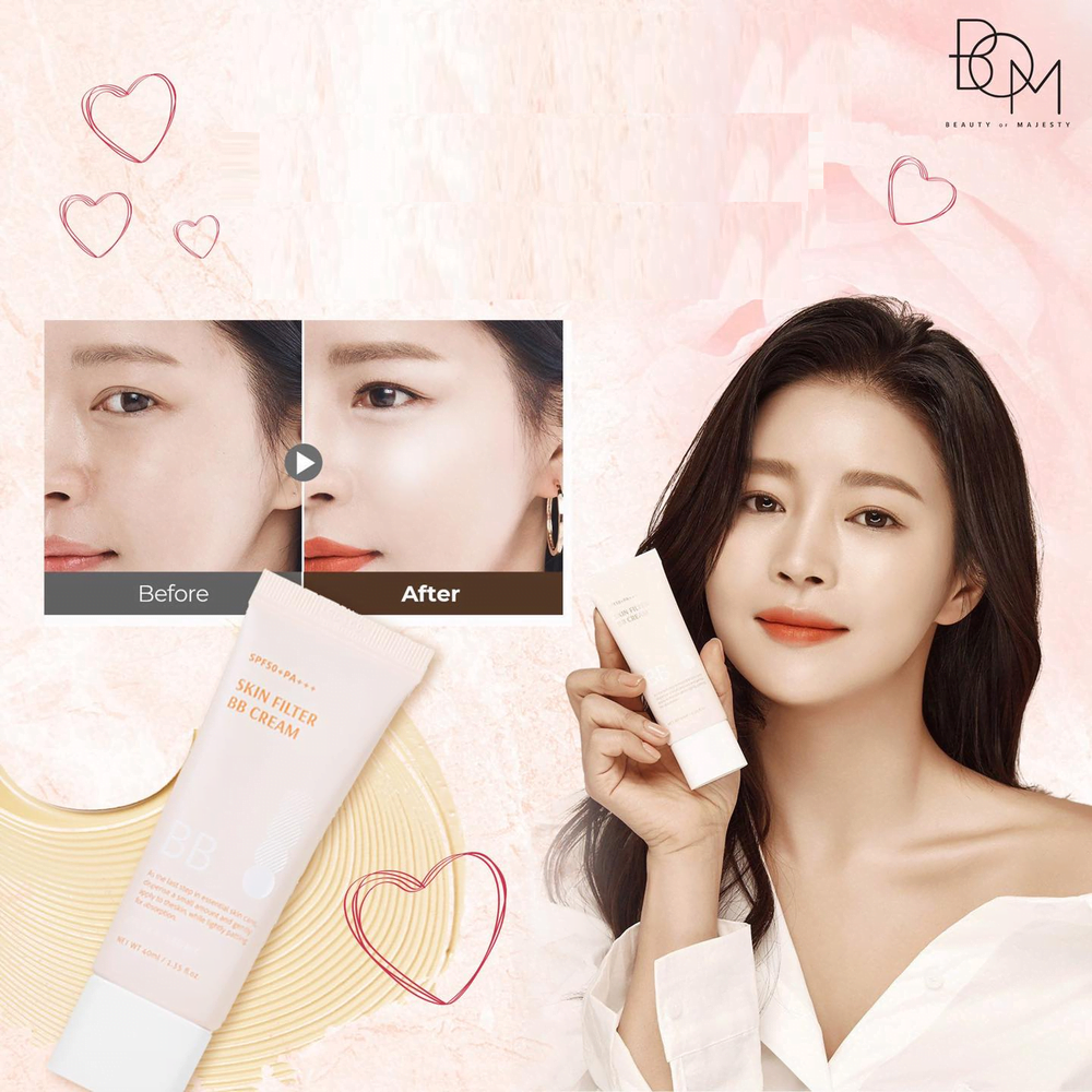 Kem nền Hàn Quốc nào có chất lượng tốt và chỉ số chống nắng cao? Hãy thử KEM NỀN B.O.M Skin Filter BB Cream SPF50/PA+++ – 40ML