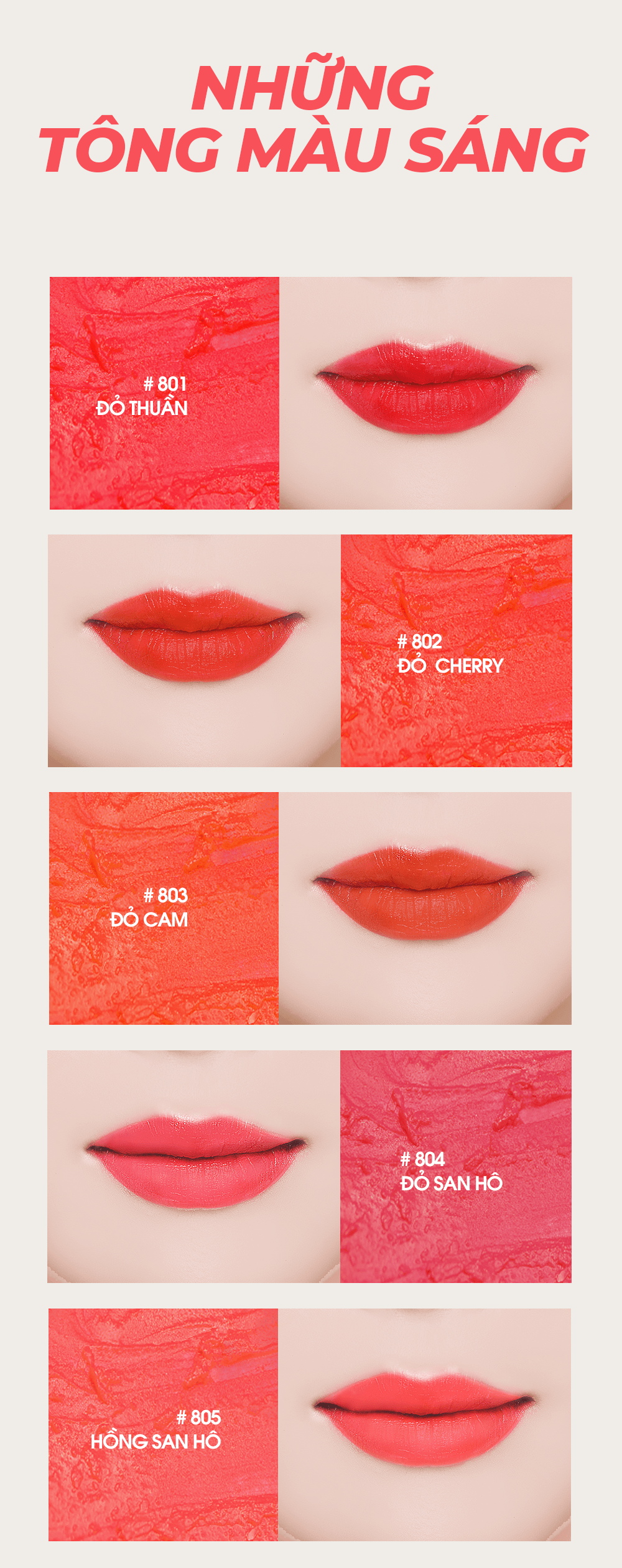 Các màu son thường được lựa chọn vào ngày National Lipstick Day